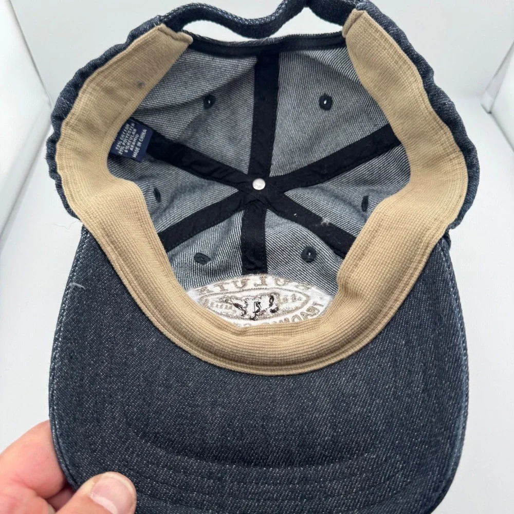 Duluth Trading Co Baseball Cap M/L Blue Denim Good Kevlar Bear Patch Hat